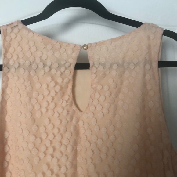 NWT Nordstrom Dee Elle Lace Spring Blush Peach Polka Dot Sleeveless Shift Dress - Picture 9 of 12